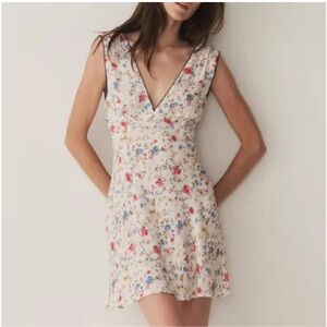 NWT Doen Tula Satin Mini Dress in Blanc Flowering Meadow